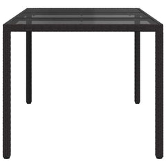 vidaXL Garden Table Black 150 x 90 x 75 cm Poly Rattan 4