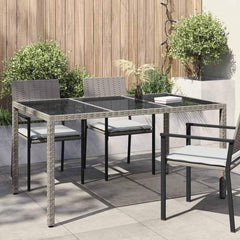 Garden Table Grey 150 x 90 x 75 cm Poly Rattan Grey and black