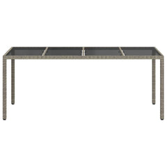 Garden Table Poly Rattan Depth 90 cm Width 190 cm Grey and black
