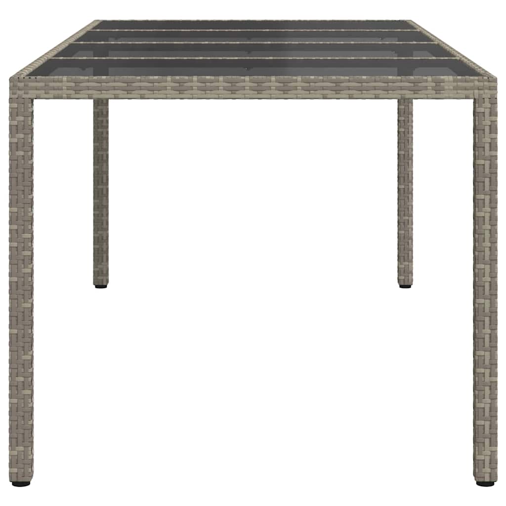 Garden Table Poly Rattan Depth 90 cm Width 190 cm Grey and black