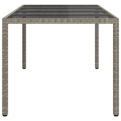 Garden Table Poly Rattan Depth 90 cm Width 190 cm Grey and black