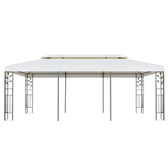 vidaXL Gazebo with Double Roof White 6x3 m Steel 2