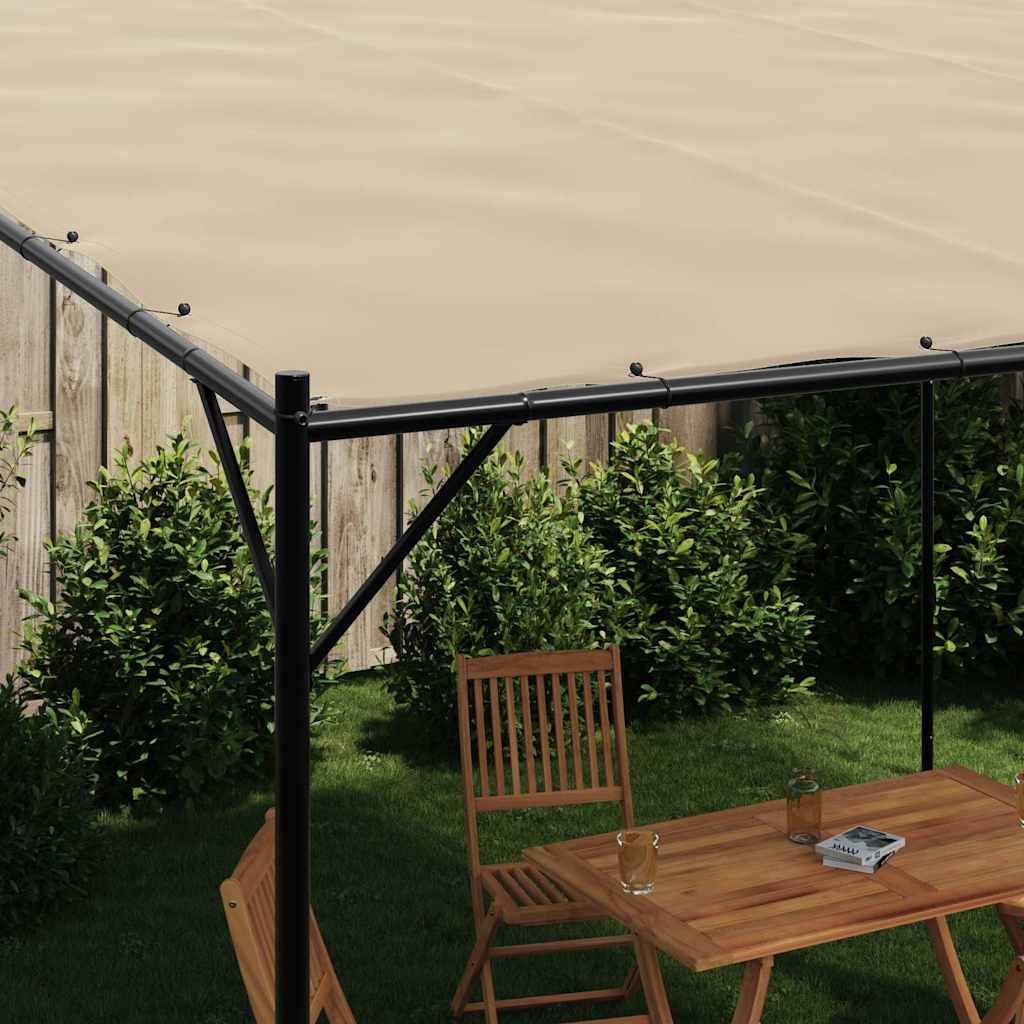 vidaXL Gazebo Beige 4x4 m 180 g/m² Fabric and Steel 3