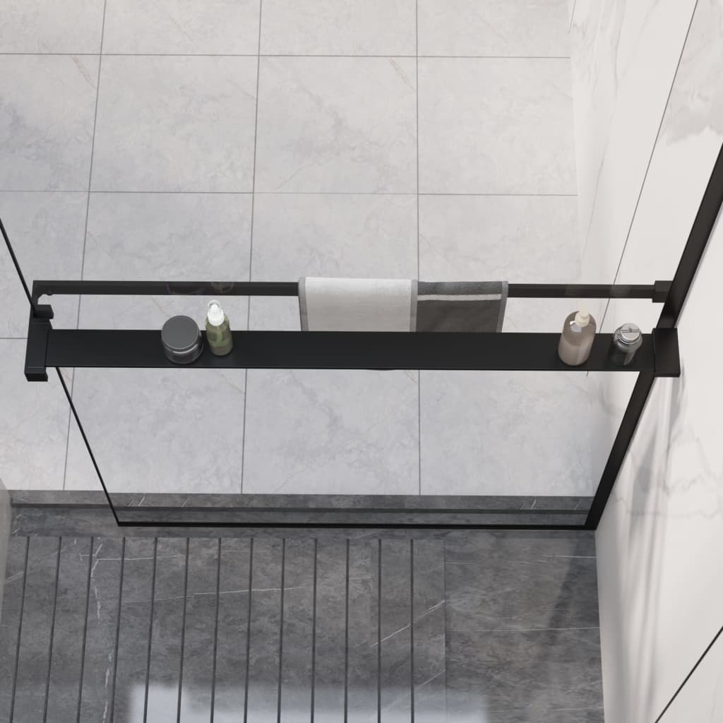 Shower Shelf for Walk-in Shower Wall Aluminium Black 90 cm