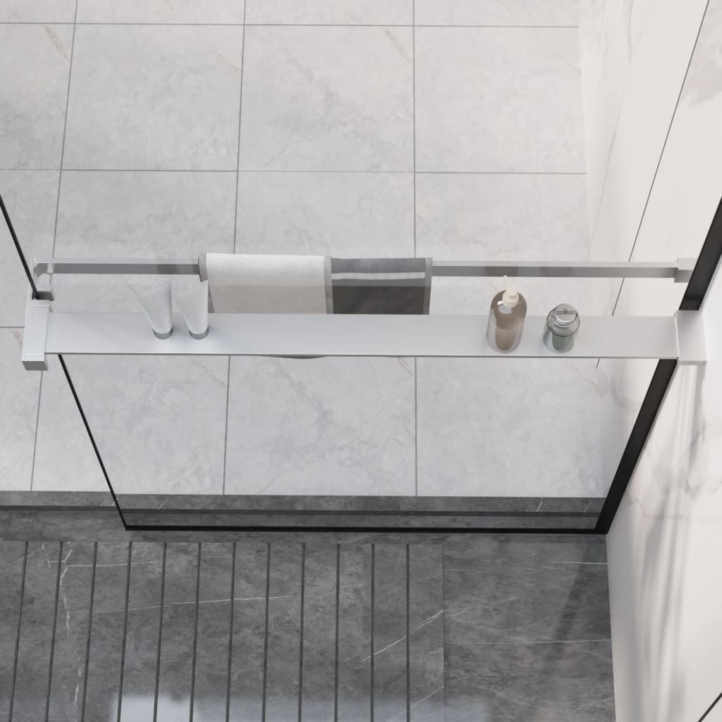 vidaXL Shower Shelf for Walk-in Shower Wall Chrome 80 cm Aluminium 1