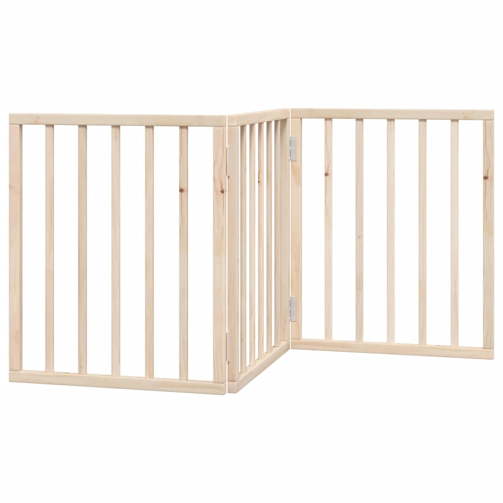 vidaXL Dog Gate Foldable 3 Panels 150 cm Poplar Wood 6