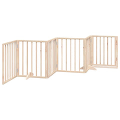 vidaXL Dog Gate with Door Foldable 6 Panels 300 cm Poplar Wood 6