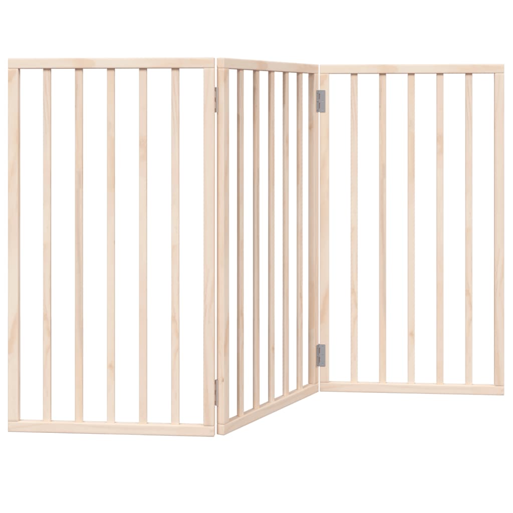 vidaXL Dog Gate Foldable 3 Panels 150 cm Poplar Wood 2