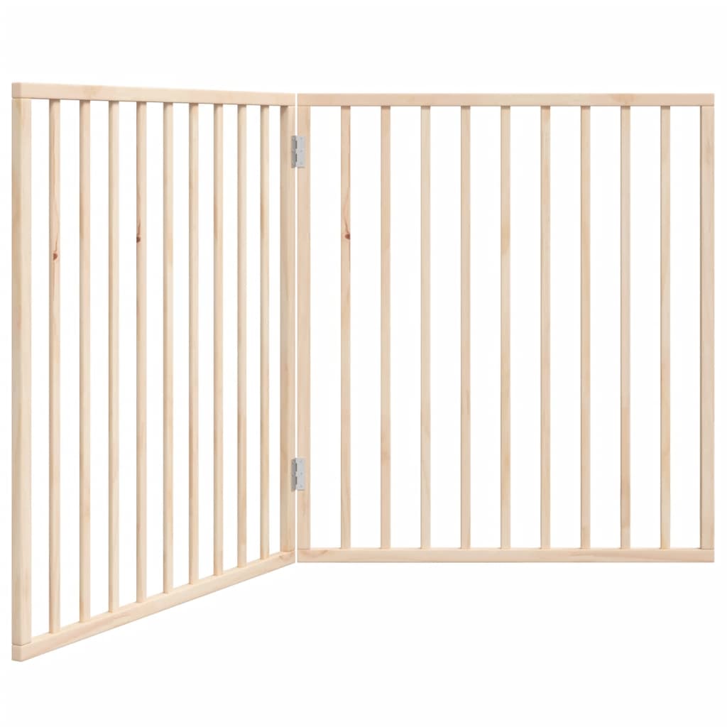 Dog Gate Foldable Panels 160 cm Poplar Wood Width 80 cm Natural 90 cm 2