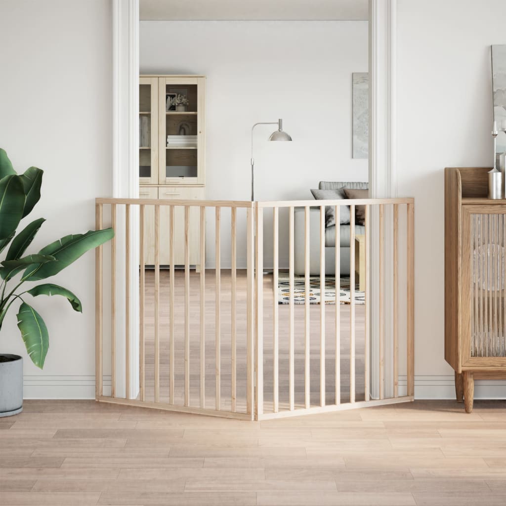 vidaXL Dog Gate Foldable 2 Panels 160 cm Poplar Wood 3