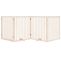 vidaXL Dog Gate with Door Foldable 4 Panels 320 cm Poplar Wood 3
