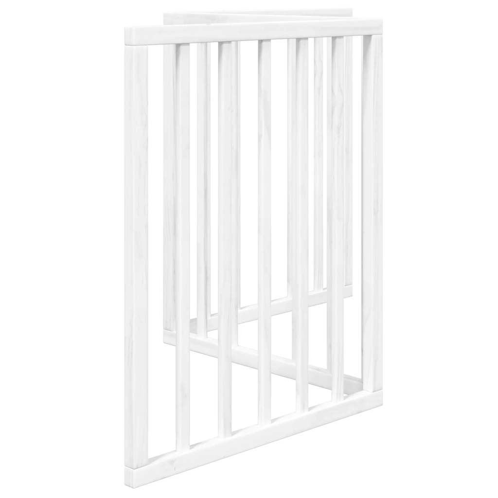 vidaXL Dog Gate Foldable 3 Panels White 150 cm Poplar Wood 5