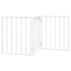 vidaXL Dog Gate Foldable 3 Panels White 150 cm Poplar Wood 6