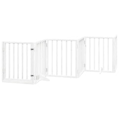 vidaXL Dog Gate with Door Foldable 6 Panels White 300 cm Poplar Wood 2
