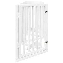 vidaXL Dog Gate with Door Foldable 6 Panels White 300 cm Poplar Wood 5