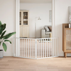 vidaXL Dog Gate Foldable 2 Panels White 160 cm Poplar Wood 3