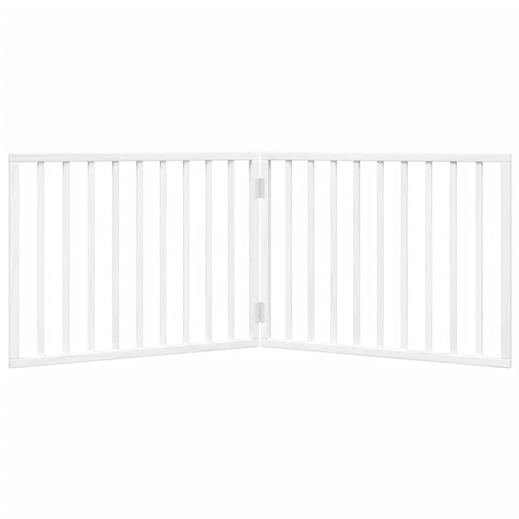 vidaXL Dog Gate Foldable 2 Panels White 160 cm Poplar Wood 4