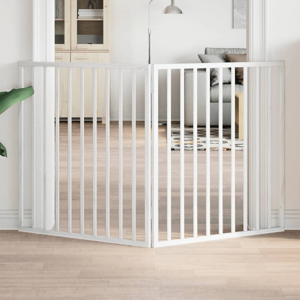 vidaXL Dog Gate Foldable Panels 160 cm Poplar Wood Width 80 cm