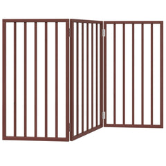vidaXL Dog Gate Foldable 3 Panels Brown 150 cm Poplar Wood 6