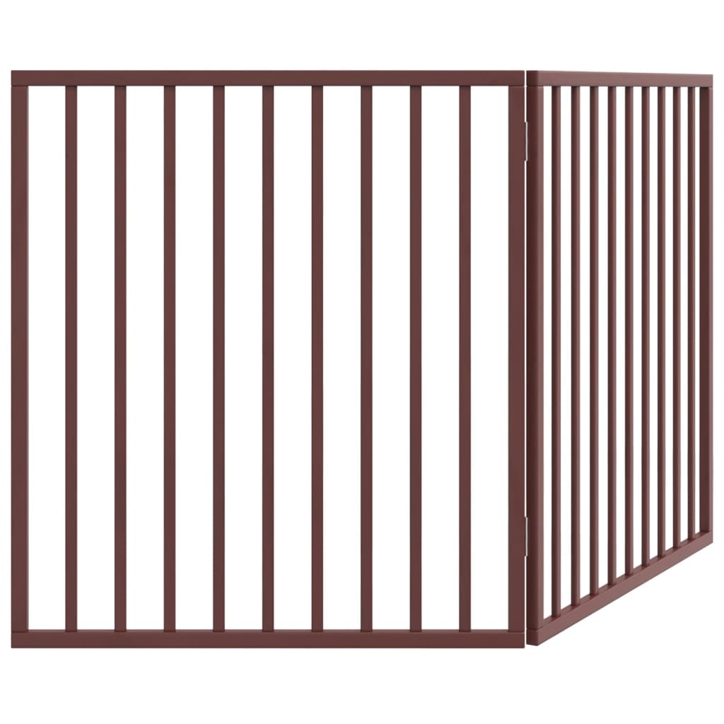 vidaXL Dog Gate Foldable 2 Panels Brown 160 cm Poplar Wood 6