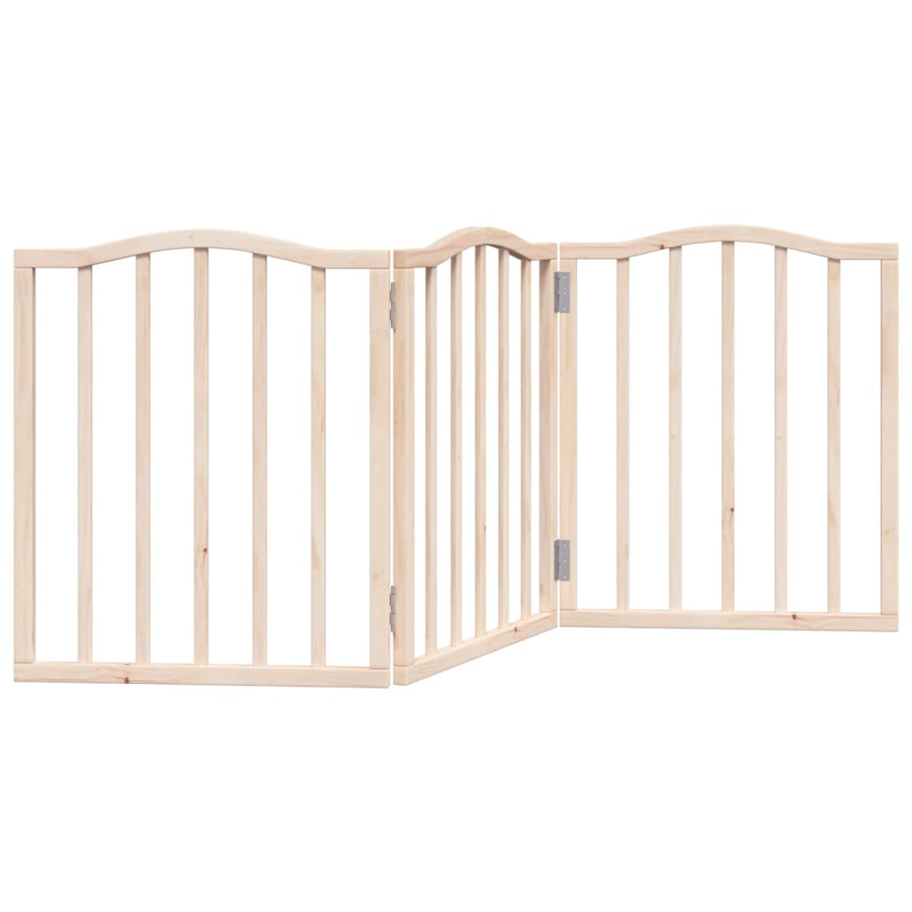 vidaXL Dog Gate Foldable 3 Panels 150 cm Poplar Wood 2