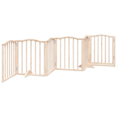 vidaXL Dog Gate with Door Foldable 6 Panels 300 cm Poplar Wood 6