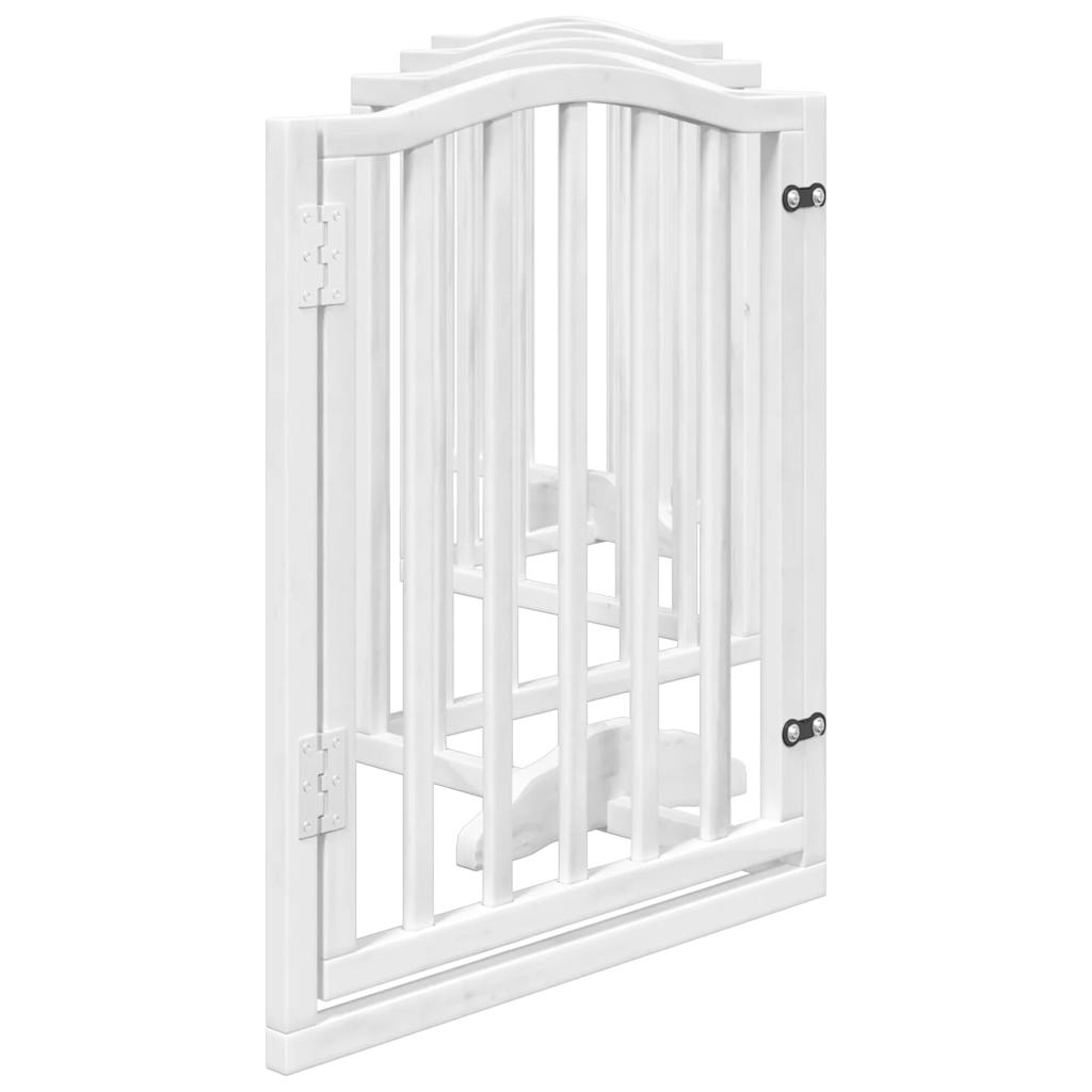vidaXL Dog Gate with Door Foldable 6 Panels White 300 cm Poplar Wood 5