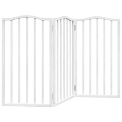 vidaXL Dog Gate Foldable 3 Panels White 150 cm Poplar Wood 2