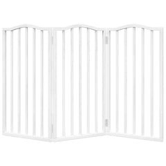 vidaXL Dog Gate Foldable 3 Panels White 150 cm Poplar Wood 4