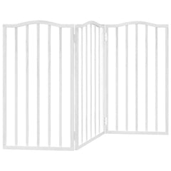 vidaXL Dog Gate Foldable 3 Panels White 150 cm Poplar Wood 6