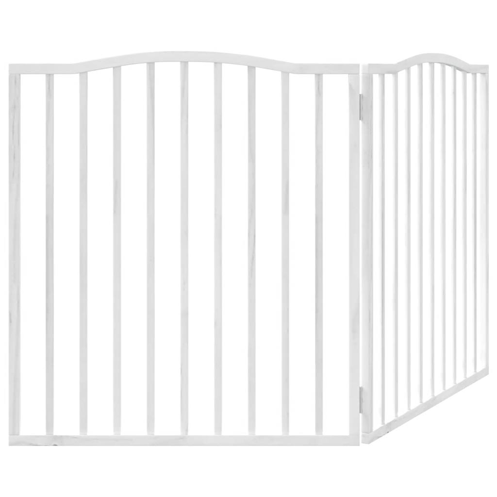 vidaXL Dog Gate Foldable 2 Panels White 160 cm Poplar Wood 6