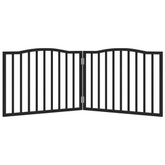 vidaXL Dog Gate Foldable 2 Panels Black 160 cm Poplar Wood 3