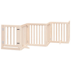 vidaXL Dog Gate with Door Foldable 6 Panels 300 cm Poplar Wood 2