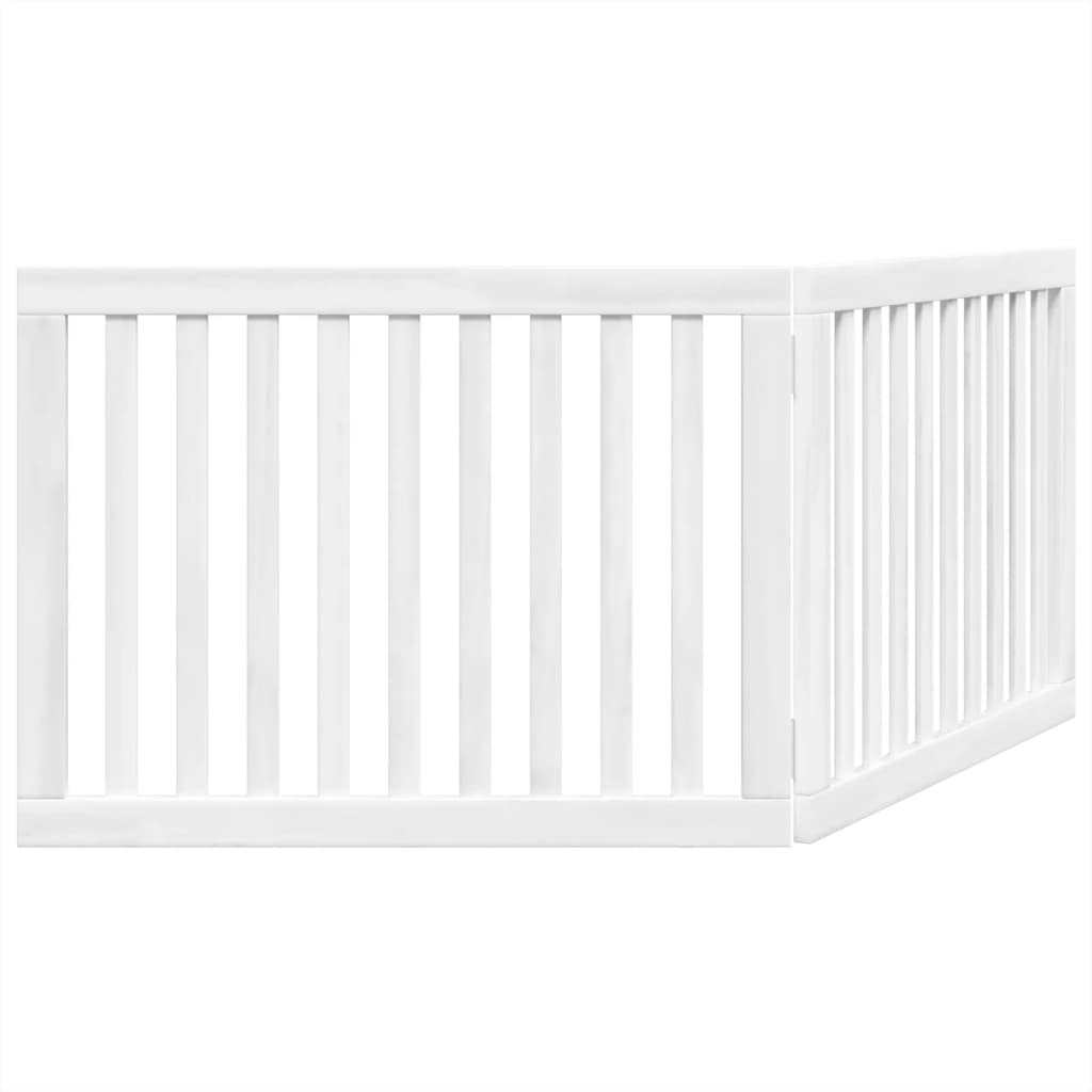 vidaXL Dog Gate Foldable 2 Panels White 160 cm Poplar Wood 6