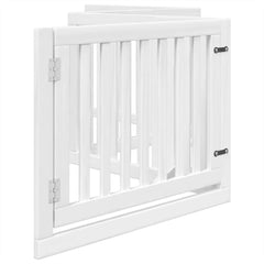 vidaXL Dog Gate with Door Foldable 4 Panels White 320 cm Poplar Wood 5