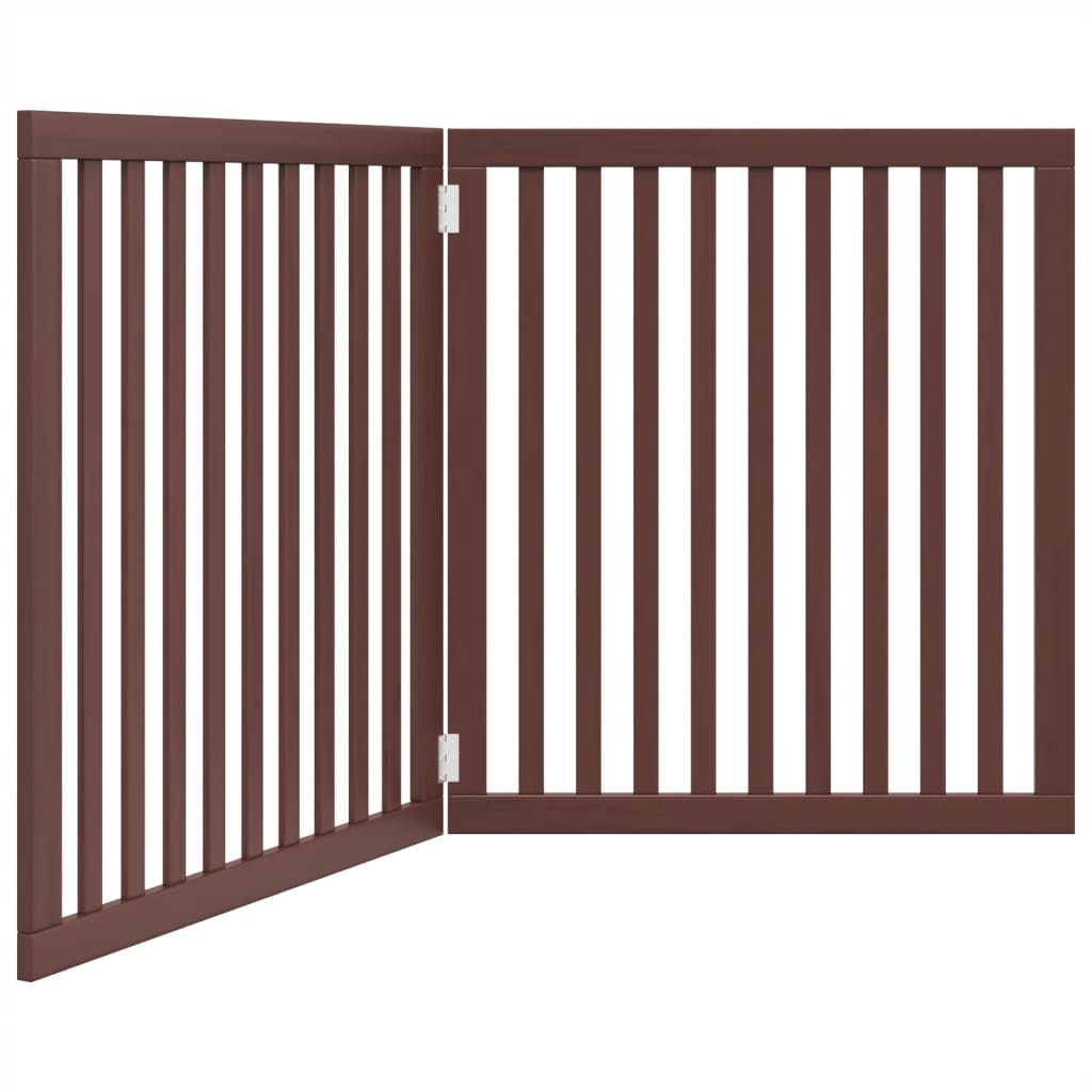 vidaXL Dog Gate Foldable 2 Panels Brown 160 cm Poplar Wood 2