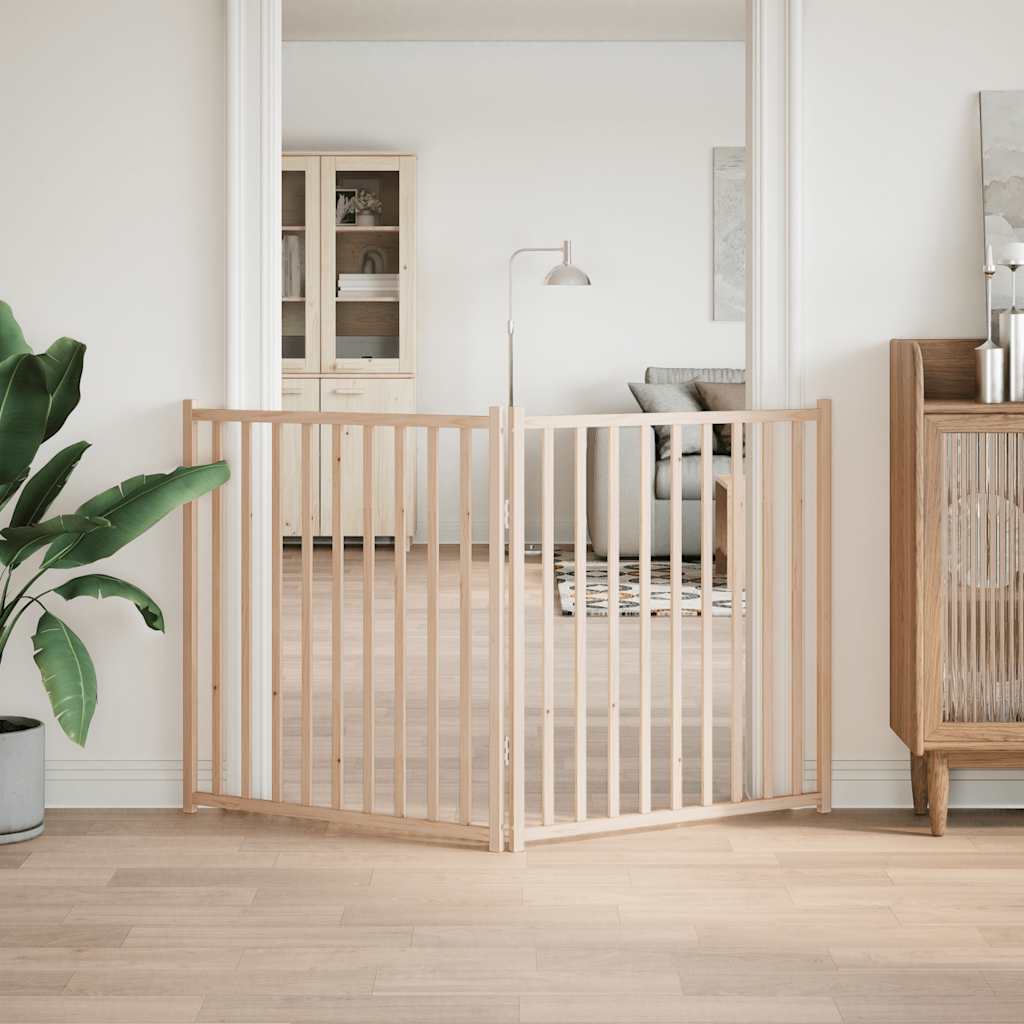 vidaXL Dog Gate Foldable 2 Panels 160 cm Solid Wood Fir 3