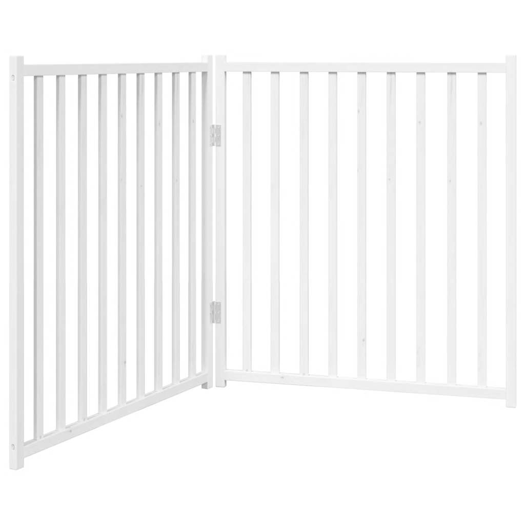 vidaXL Dog Gate Foldable 2 Panels White 160 cm Solid Wood Fir 2