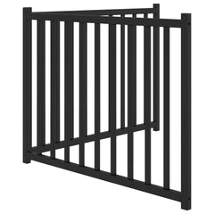 vidaXL Dog Gate Foldable 2 Panels Black 160 cm Solid Wood Fir 5