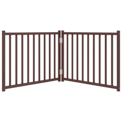 vidaXL Dog Gate Foldable 2 Panels Brown Oak 160 cm Solid Wood Fir 4