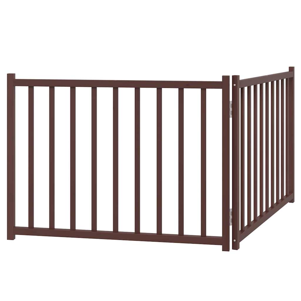 vidaXL Dog Gate Foldable 2 Panels Brown Oak 160 cm Solid Wood Fir 6