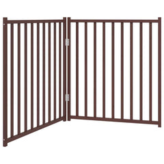 vidaXL Dog Gate Foldable 2 Panels Brown Oak 160 cm Solid Wood Fir 2