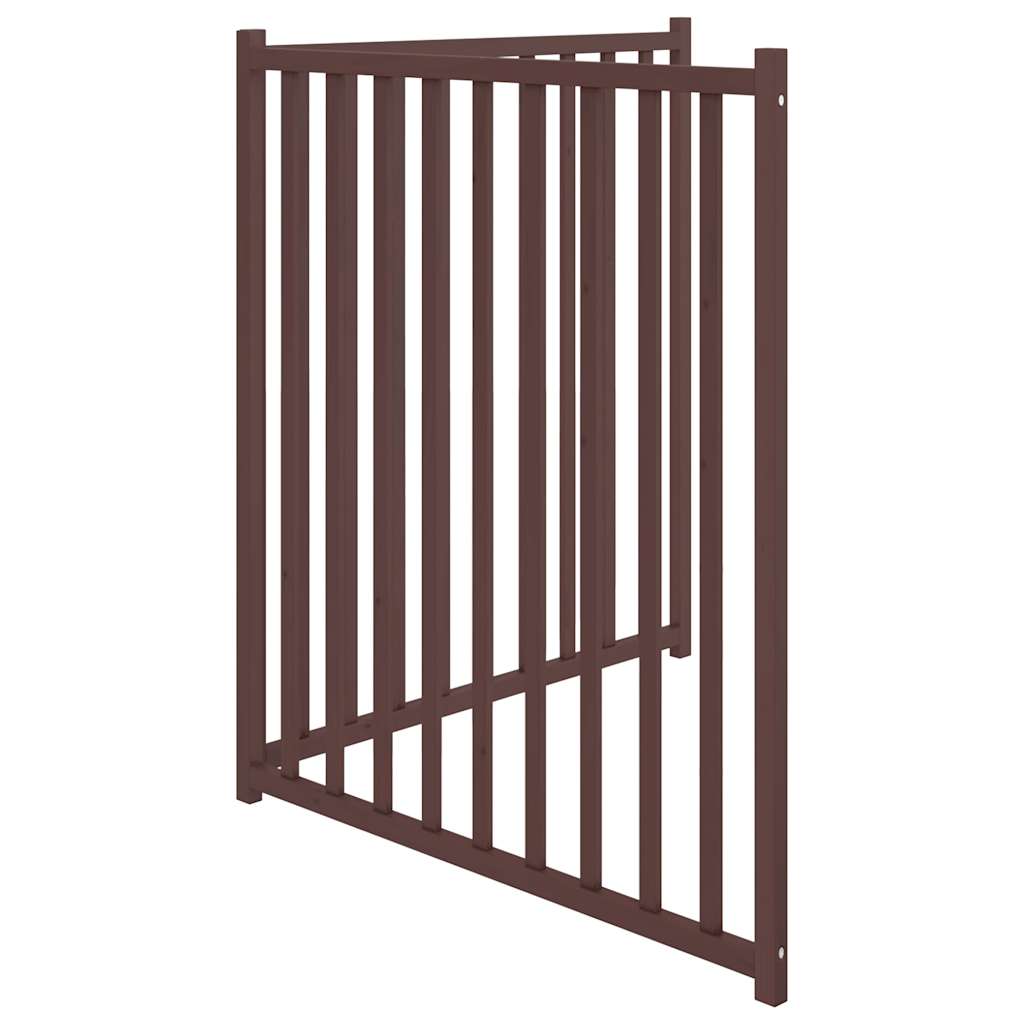 vidaXL Dog Gate Foldable 2 Panels Brown Oak 160 cm Solid Wood Fir 5