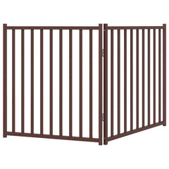 vidaXL Dog Gate Foldable 2 Panels Brown Oak 160 cm Solid Wood Fir 6