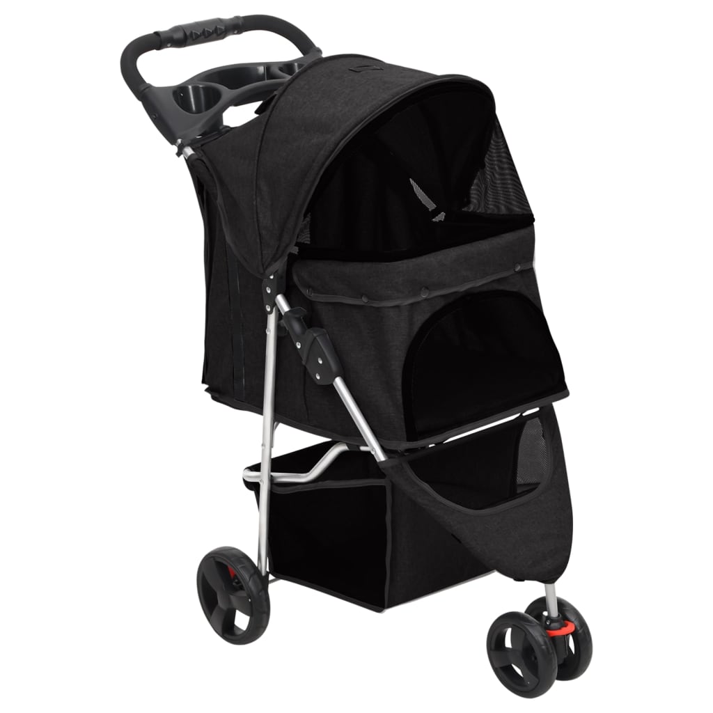 Folding Dog Stroller 80x46x98 cm Oxford Fabric Black