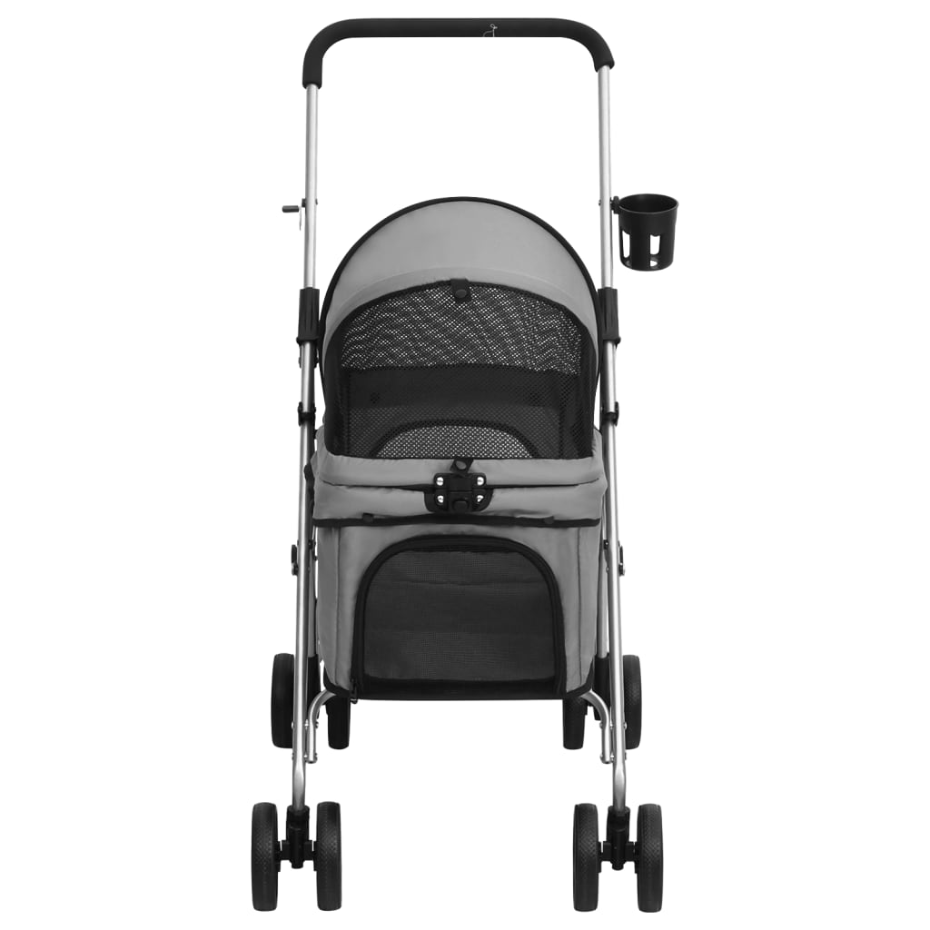Folding Dog Stroller 76x50x100 cm Oxford Fabric Grey