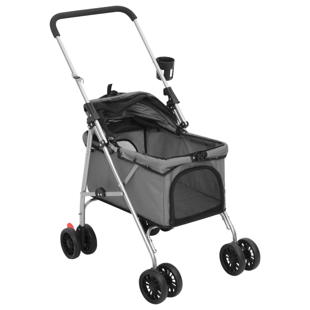 Folding Dog Stroller 76x50x100 cm Oxford Fabric Grey