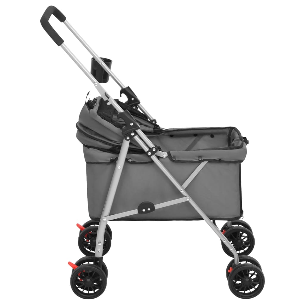 Folding Dog Stroller 76x50x100 cm Oxford Fabric Grey