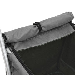Folding Dog Stroller 100x49x96 cm Linen Fabric Grey