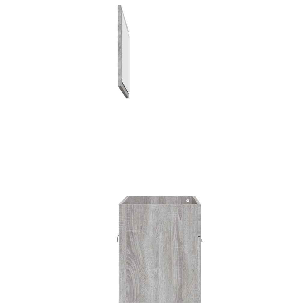 vidaXL 2 Piece Bathroom Furniture Set Grey Sonoma Engineered Wood 6